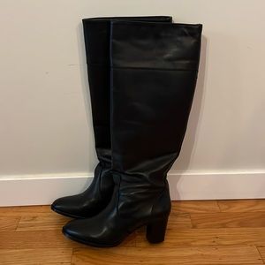 EUC J Crew Black knee high boots leather 6